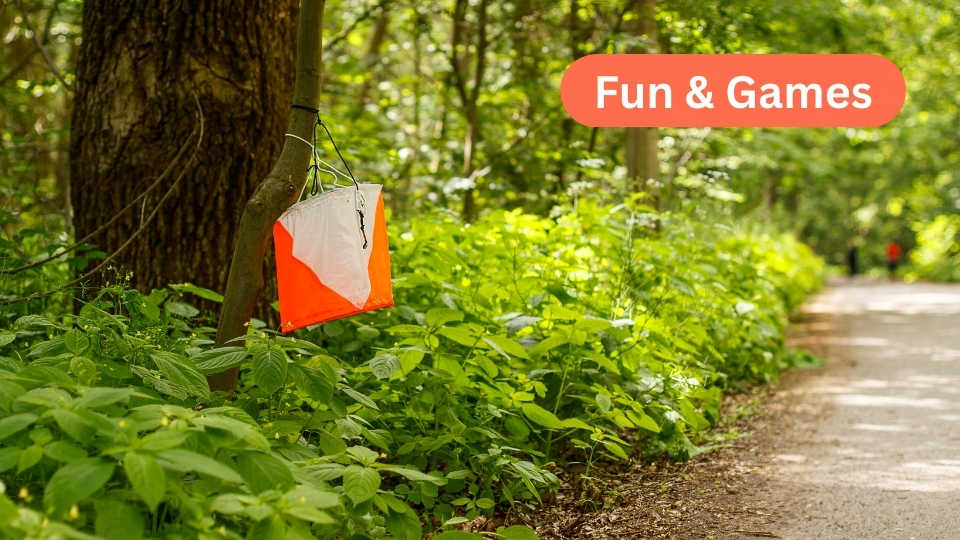 Image showing an orienteering kits and the heading Fun & Games